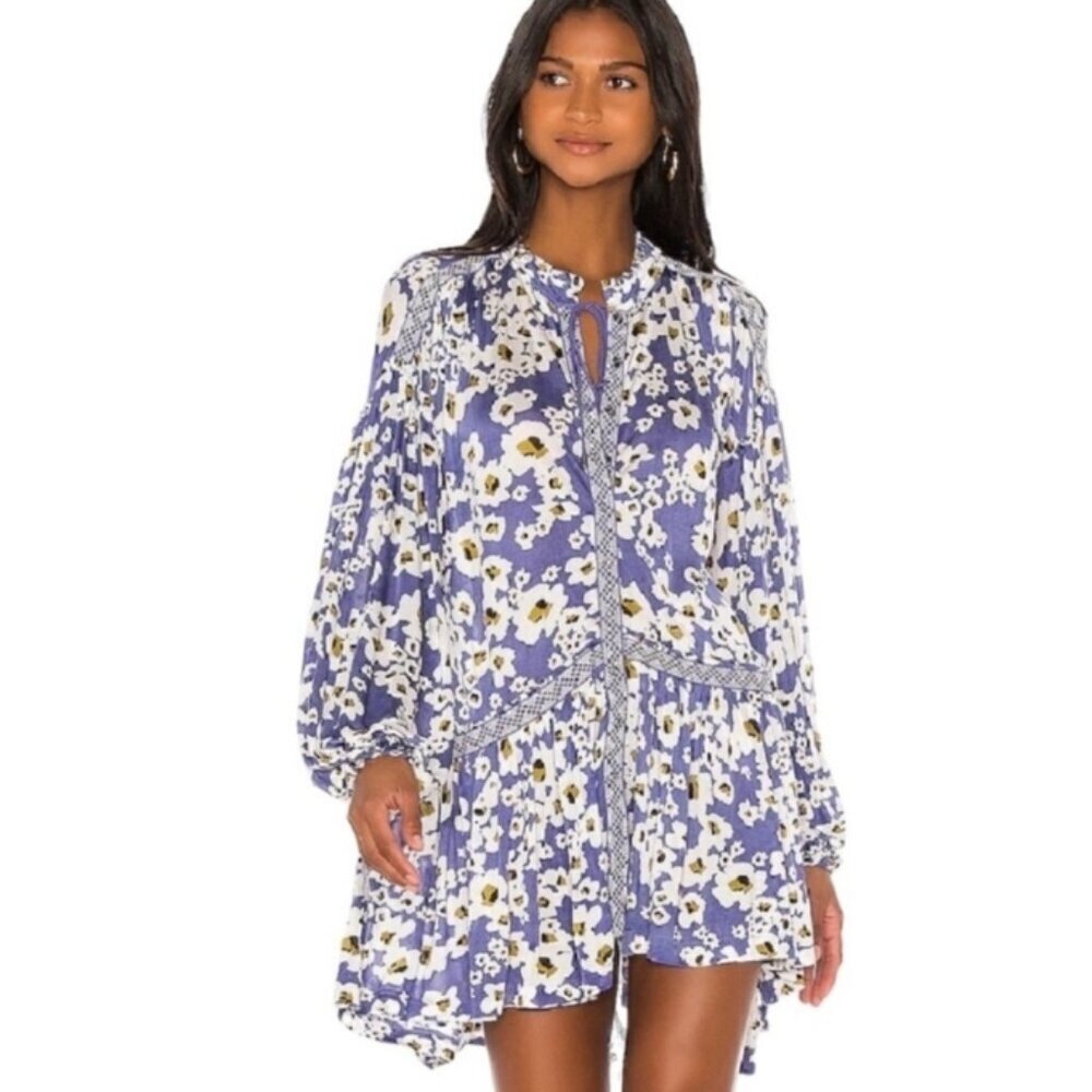 Free People Love Letter Floral Tunic Top Size Medium